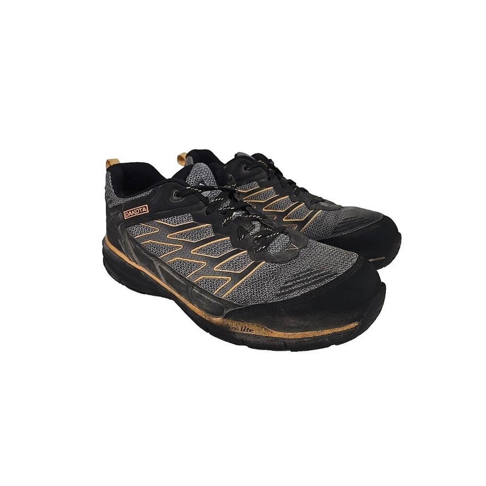 DAKOTA Men's 3604 Aluminum Toe Steel Plate Quad Lite Work Safety Shoes Grey 8M